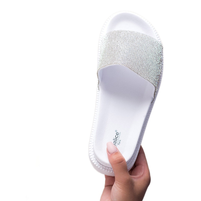 SHELOVET Tossut kristalleilla valkoinen 2