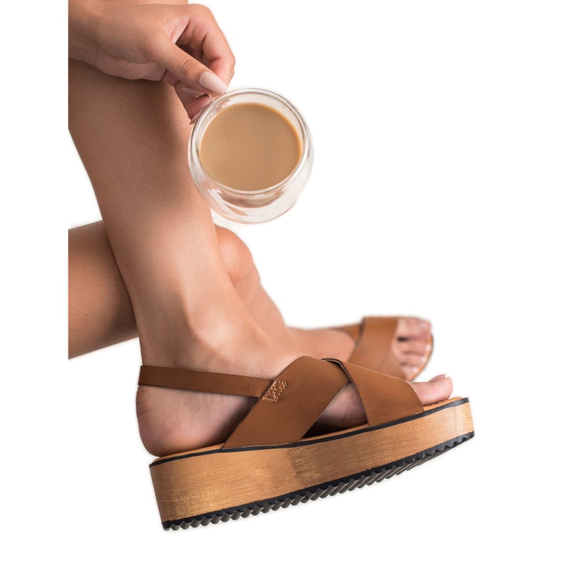 SHELOVET Sandaalit alustalla ruskea 2