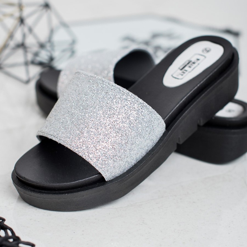 SHELOVET Kumiset kiilatossut harmaa 2