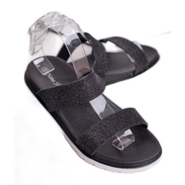 SHELOVET Kumiset tohvelit glitterillä musta 1