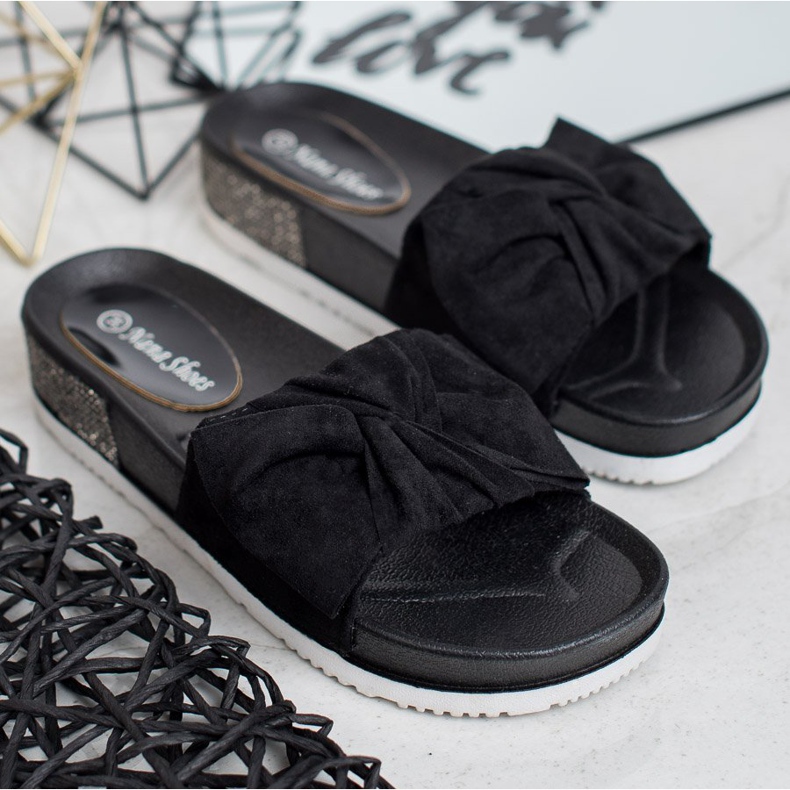 SHELOVET Mokkanahkaiset tossut, joissa on kuutiometriä musta 2