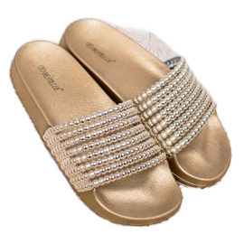 Bestelle Kumiset tossut helmillä keltainen 2