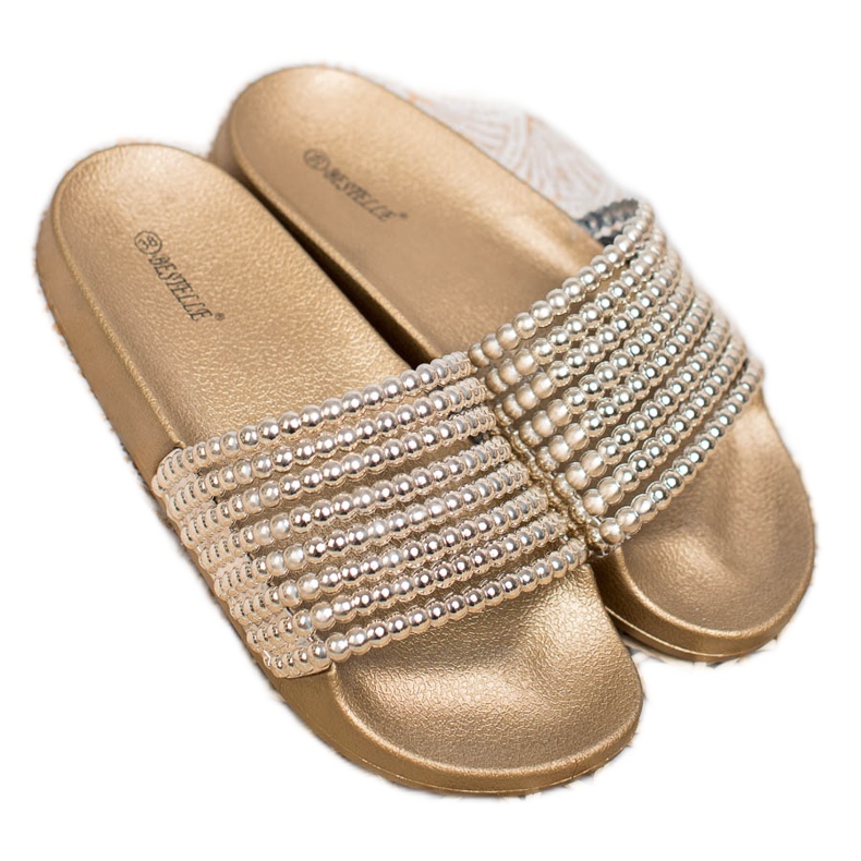 Bestelle Kumiset tossut helmillä keltainen 2