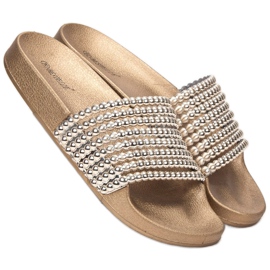 Bestelle Kumiset tossut helmillä keltainen 1