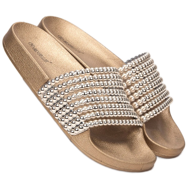 Bestelle Kumiset tossut helmillä keltainen 1