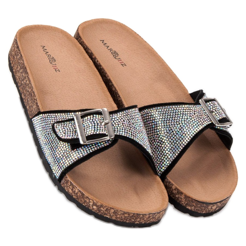 Marquiz Kiiltävät tossut soljella musta 1