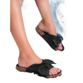 Bona Mokkanahkaiset tossut jousella musta 1