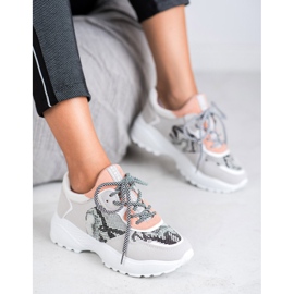SHELOVET Muodikkaat Snake Print Tennarit harmaa 1
