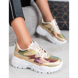 SHELOVET Kultaiset lenkkarit paljeteilla kultainen 1