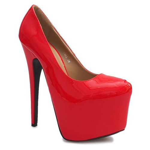 Korkeat lakatut nastat D905 -punaisella alustalla punainen 1