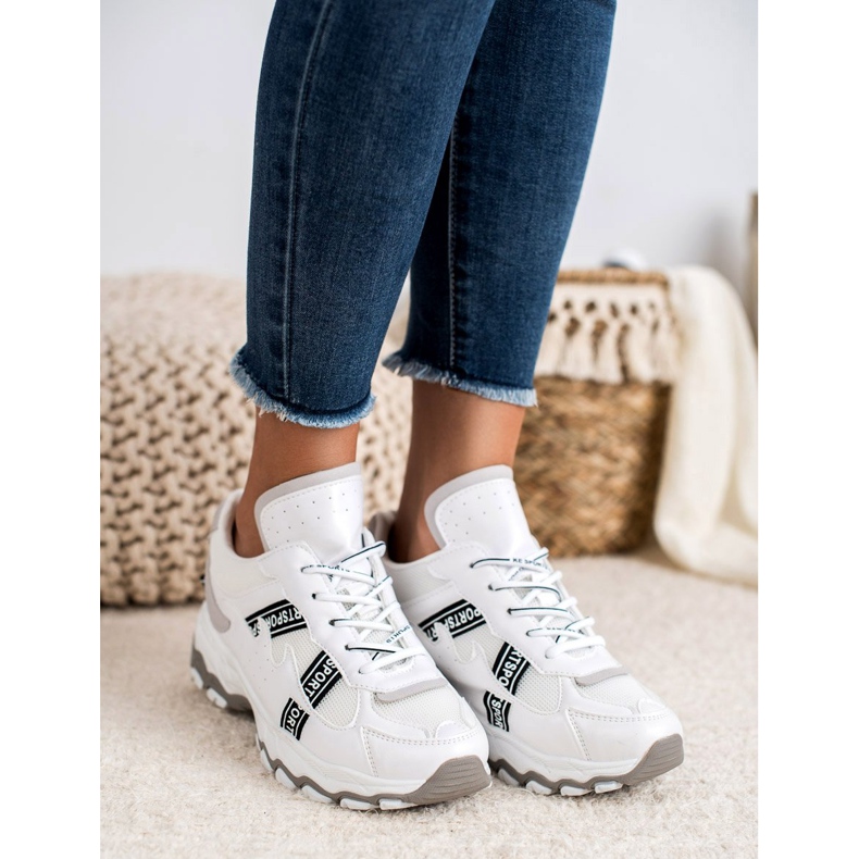 SHELOVET Valkoiset lenkkarit valkoinen harmaa 2