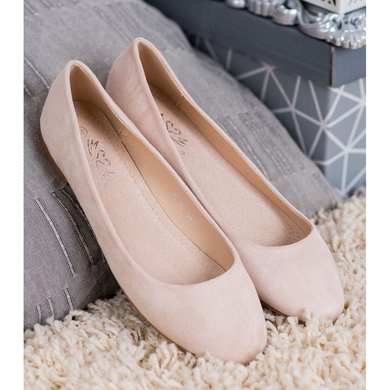 Small Swan Beige mokkanahka ballerinat 1