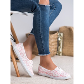 Tennarit, joissa on VICES -kuvio valkoinen vaaleanpunainen 2