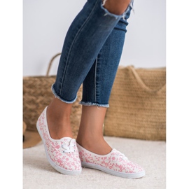 Tennarit, joissa on VICES -kuvio valkoinen vaaleanpunainen 1