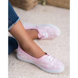 Tennarit, joissa on VICES -kuvio valkoinen vaaleanpunainen 1