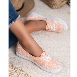 Tennarit, joissa on VICES -kuvio valkoinen oranssi 2