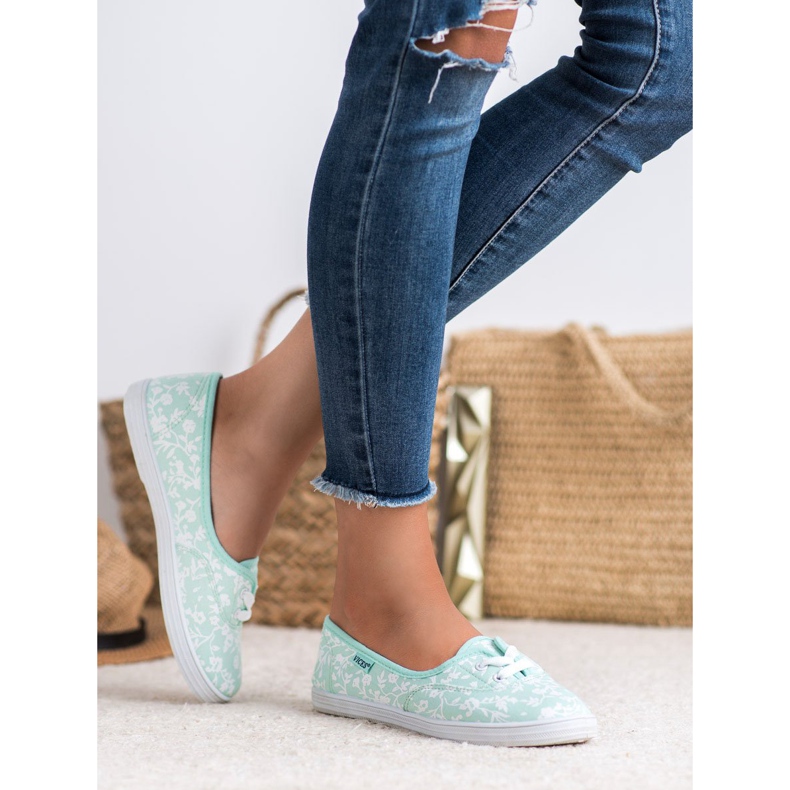 Tennarit, joissa on VICES -kuvio valkoinen vihreä 2