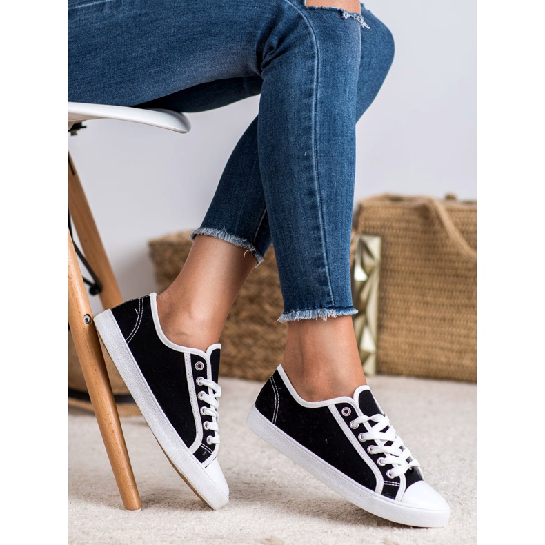 SHELOVET Matalat naisten lenkkarit valkoinen musta 1