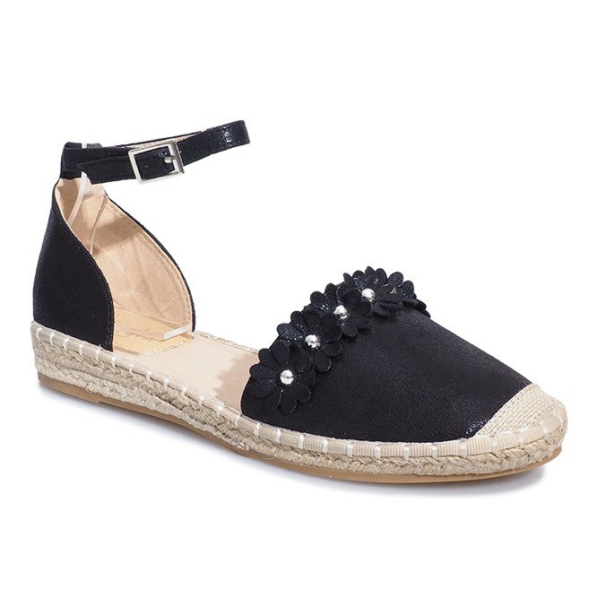 Mustat espadrillit Favaran kukilla 1