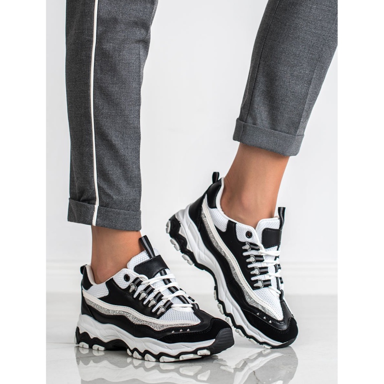 Small Swan Glitterillä varustetut lenkkarit valkoinen musta 1