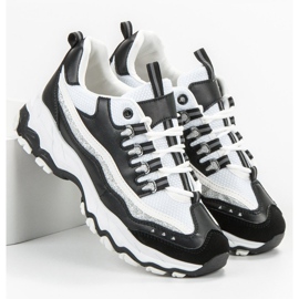 Small Swan Glitterillä varustetut lenkkarit valkoinen musta 2