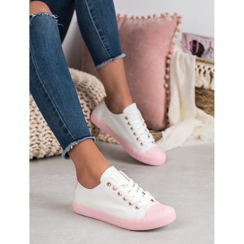 SHELOVET Kaksiväriset lenkkarit valkoinen vaaleanpunainen 1