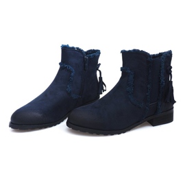 Lämmin saappaat Jodhpur saappaat Fur W156 Navy tummansininen 1