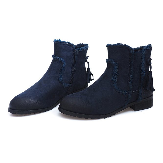 Lämmin saappaat Jodhpur saappaat Fur W156 Navy tummansininen 1