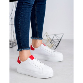 SHELOVET Muodikkaat urheilukengät valkoinen punainen 2