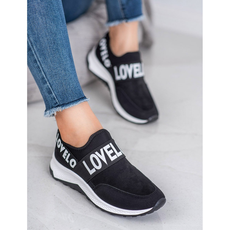 SHELOVET Slip-on mokkanahkaiset kengät musta 2