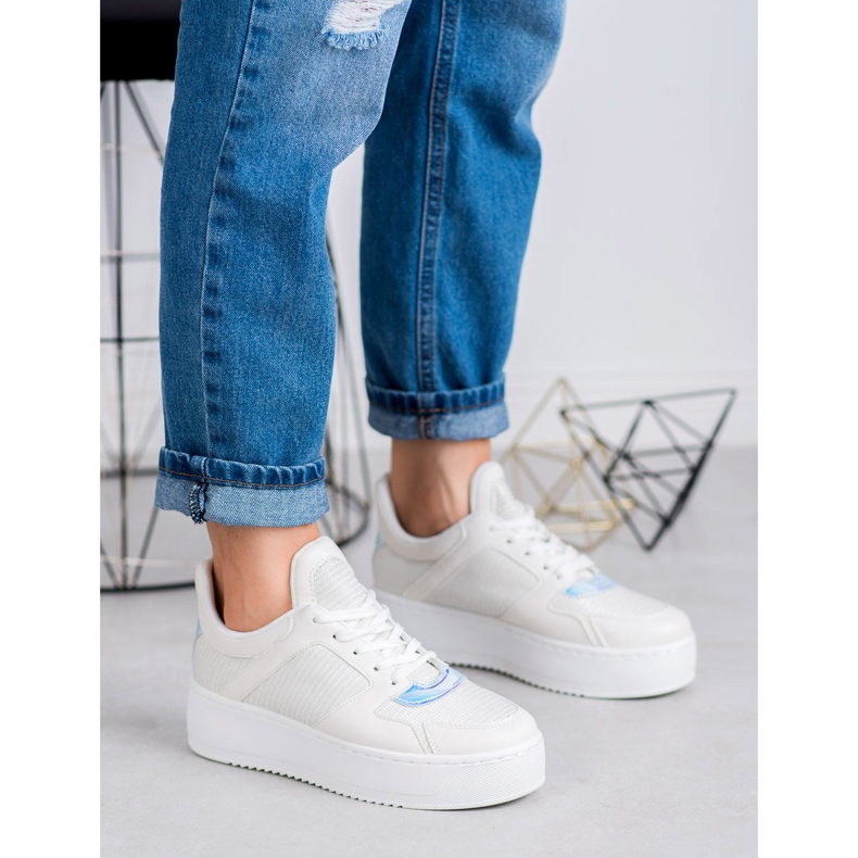 Ideal Shoes Glitterillä varustetut lenkkarit valkoinen 2