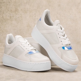 Ideal Shoes Glitterillä varustetut lenkkarit valkoinen 1