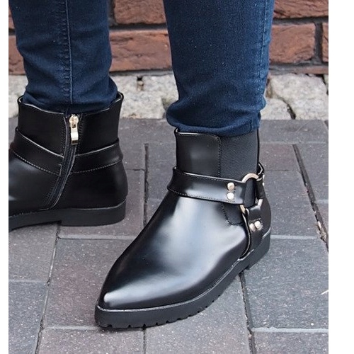 Lämmin tyylikäs saappaat solki HW14 musta 1