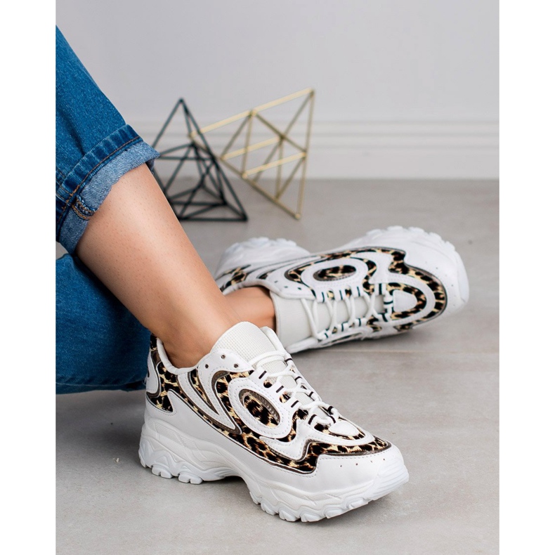 Kayla Naisten urheilukengät valkoinen ruskea 1