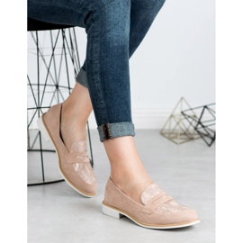 Bestelle Vaaleanpunaiset Snake Print Loaferit vaaleanpunainen 2