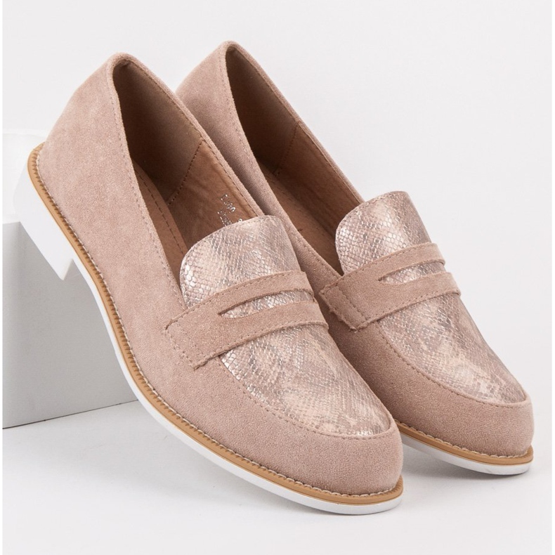Bestelle Vaaleanpunaiset Snake Print Loaferit vaaleanpunainen 1
