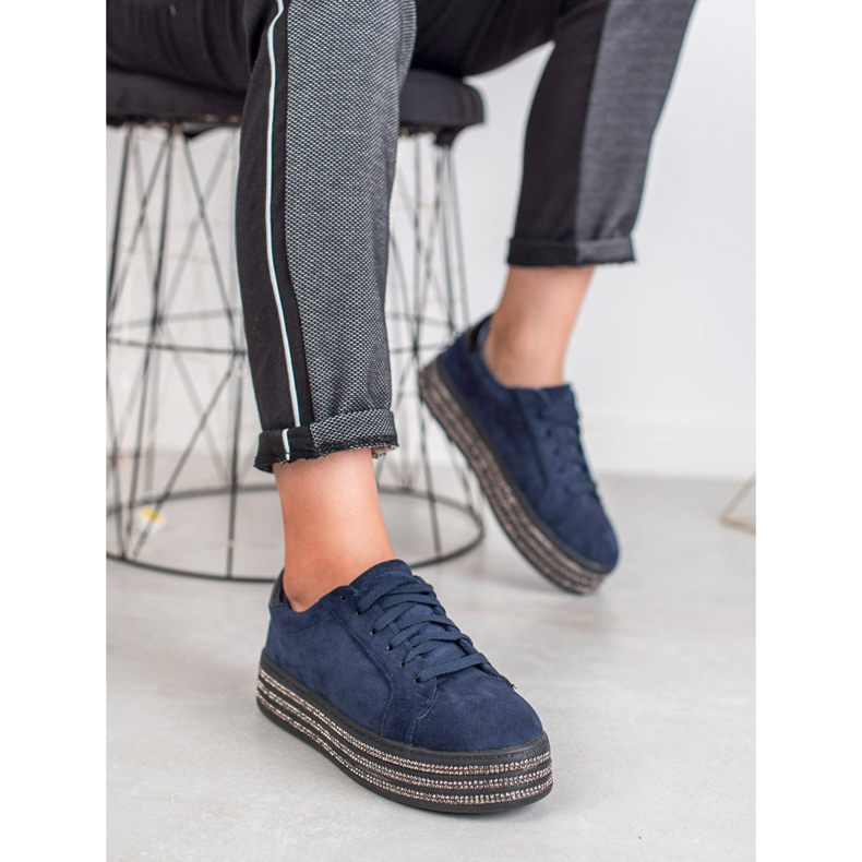 Bestelle Mokkanahkaiset urheilukengät laivastonsininen 1