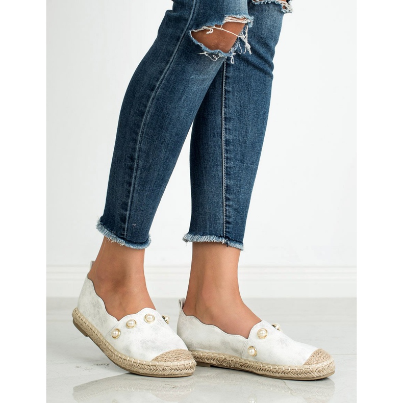 SHELOVET Espadrillot helmillä harmaa 2