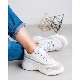 SHELOVET Glitterillä varustetut lenkkarit valkoinen harmaa 2