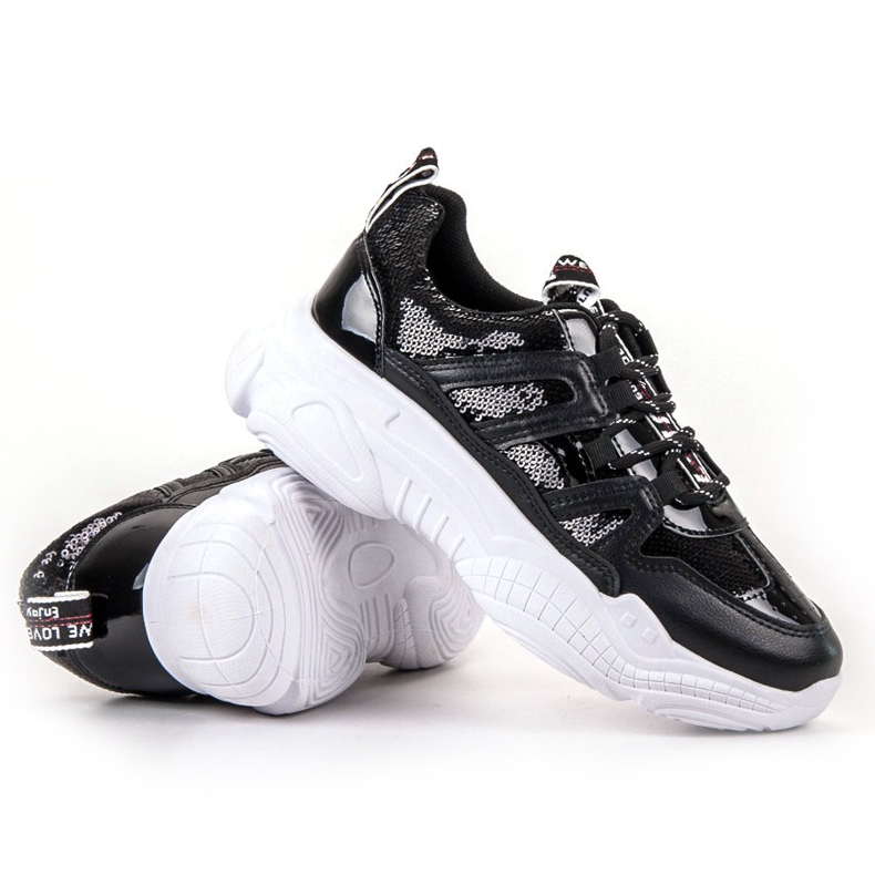 Ax Boxing Lenkkarit paljeteilla musta 1