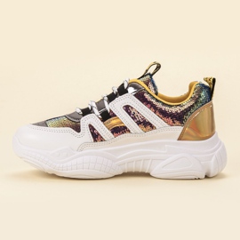 Ax Boxing Lenkkarit paljeteilla harmaa keltainen 1