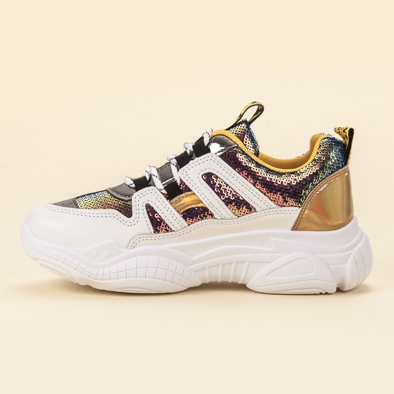 Ax Boxing Lenkkarit paljeteilla harmaa keltainen 1