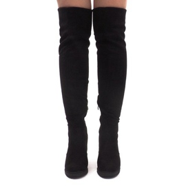 Suede saappaat postissa SU-2730 musta 2