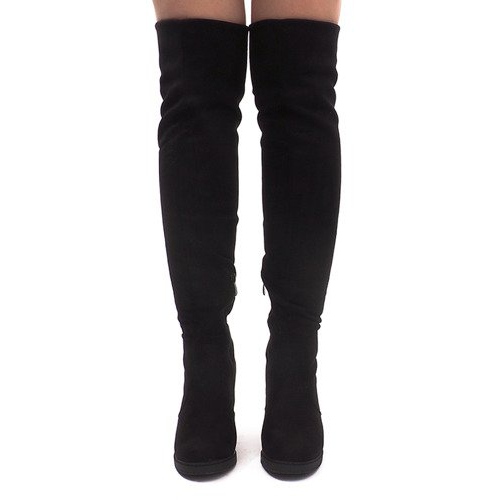 Suede saappaat postissa SU-2730 musta 2