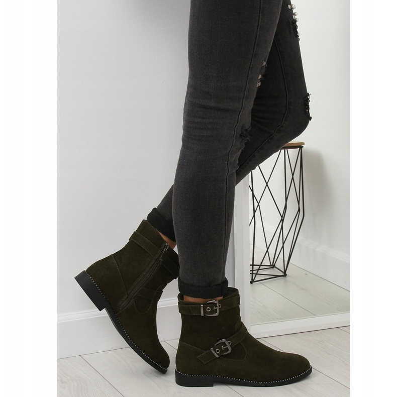 Vihreät litteät saappaat MB188-266 Vihreä 1