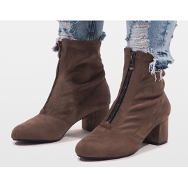 Khaki-mokkanahkaiset saappaat, joissa on FOZ-01-vetoketju monivärinen vihreä 2