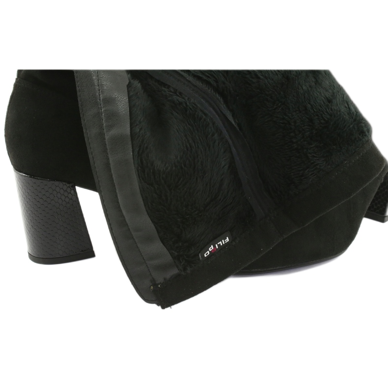 Mustat Filippo 1028 polvikorkeat saappaat 4
