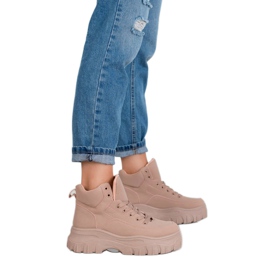 Kylie Lace-up kengät alustalla vaaleanpunainen 1