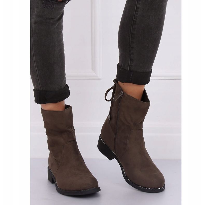 Vihreät naisten saappaat khaki 7378-PA Green 2