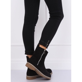 Mustat naisten litteät saappaat 0-255 Musta 2